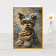 Cute Adorable Steampunk Yorkshire Terrier Note 163