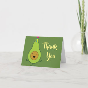 Tarjeta Cute Aguacate Gracias Cartas De Primer Cumpleaños