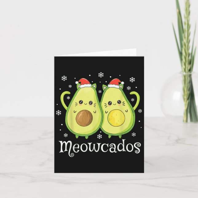 Tarjeta Cute aguacate Kitten Pun Gracioso Noche De Comida (Anverso)