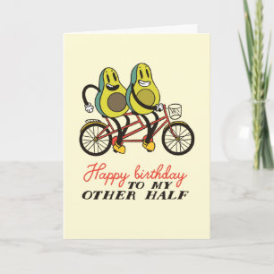 Tarjeta Cute Aguacate Pareja Pun Funny Cumpleaños