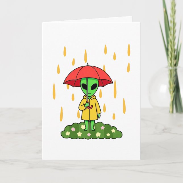 Tarjeta Cute Alien Get Well Soon Card (Anverso)