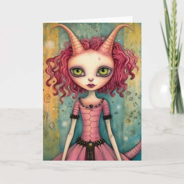 Tarjeta Cute Alien Lady Todas Las Ocasiones (Anverso)