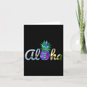 Tarjeta Cute Aloha Hawaii Piña Sirenita Purple Beach L