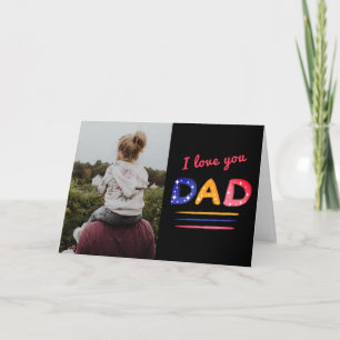 Tarjeta Cute Amor te quiero Papá Letra Foto Padre 