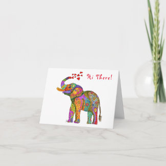 Tarjeta Cute and Colorful Elephant Greeting Card