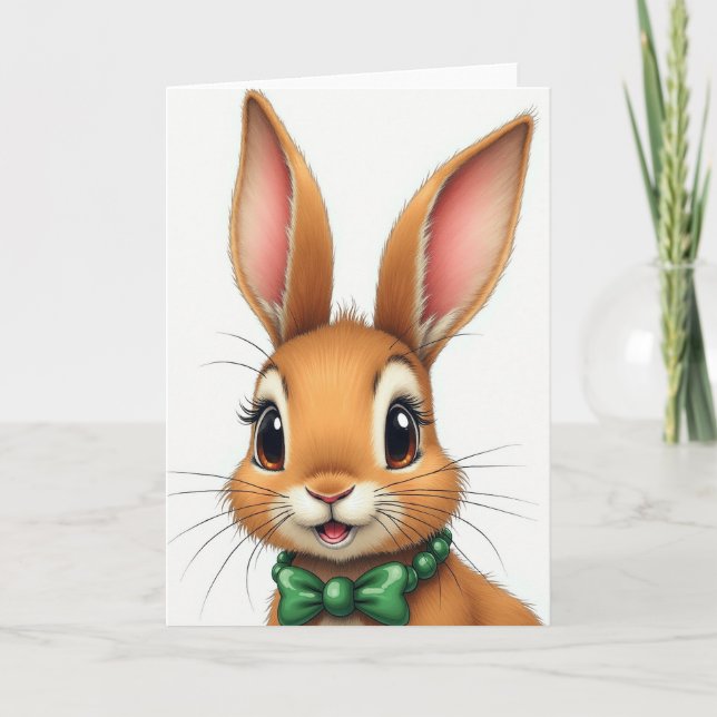 Tarjeta Cute Animated Animal Portrait Card (Anverso)