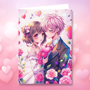Tarjeta Cute Anime Couple   El día de San Valentín persona