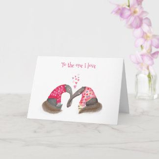 Tarjeta Cute anteaters in love Valentine's Day card