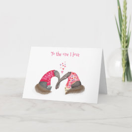 Tarjeta Cute anteaters in love Valentine's Day card