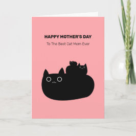 Tarjeta Cute apilado de gatos negros, el día de la madre