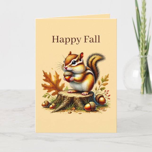 Tarjeta Cute Ardilla de chip personalizable de temporada d (Anverso)