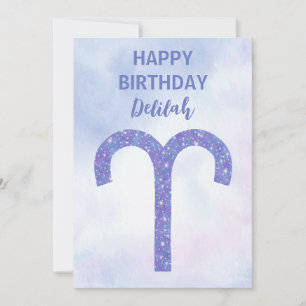 Tarjeta Cute Aries Signo Astrológico Personalizado