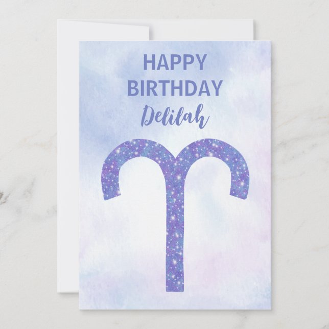 Tarjeta Cute Aries Signo Astrológico Personalizado (Anverso)