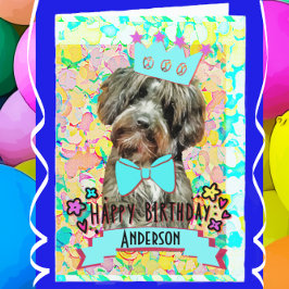 Tarjeta Cute Aussie Poodle Dog Happy Birday