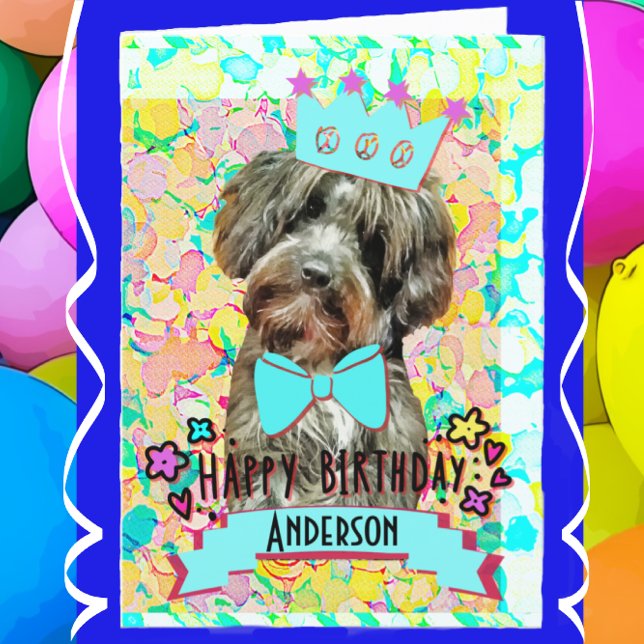 Tarjeta Cute Aussie Poodle Dog Happy Birday (Subido por el creador)