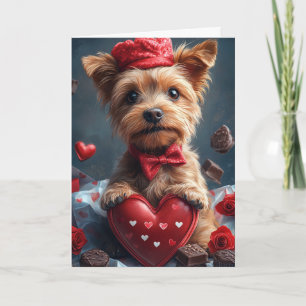 Tarjeta Cute Australian Terrier Día de San Valentín