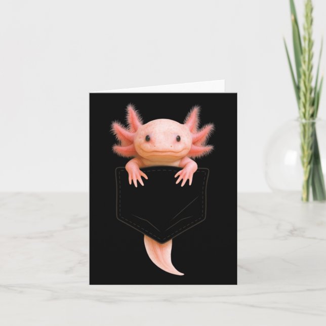 Tarjeta Cute Axolotl Cket Funny For Men Women Teen Kid Lon (Anverso)
