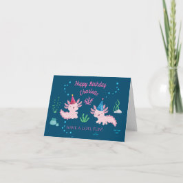 Tarjeta Cute Axolotl Feliz cumpleaños