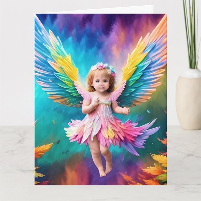 Tarjeta Cute Baby Angel Wings Art-38424 (Anverso)