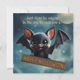 Tarjeta Cute Baby Bat Halloween