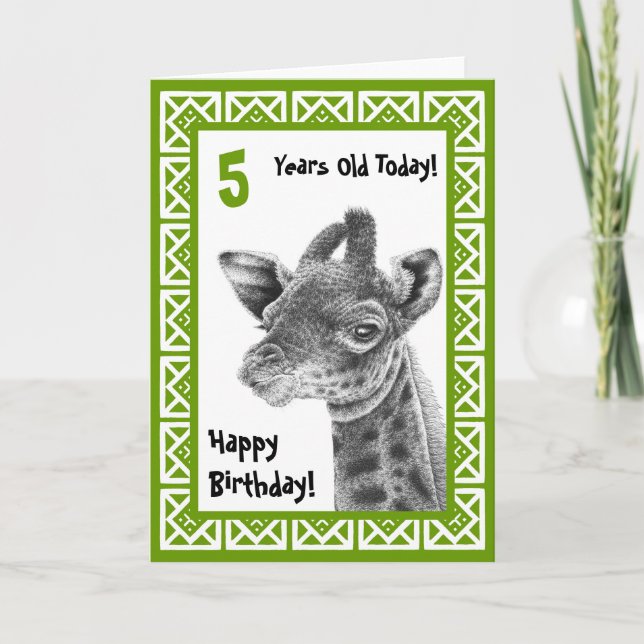 Tarjeta Cute Baby Giraffe Kids Birday Card (Anverso)