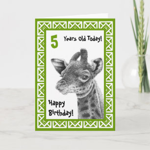 Tarjeta Cute Baby Giraffe Kids Birday Card