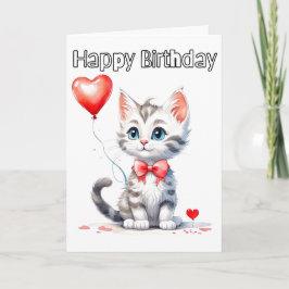 Tarjeta Cute Baby Kitten Happy Birday