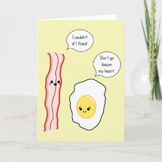 Tarjeta Cute Bacon y Personalizado de Huevo