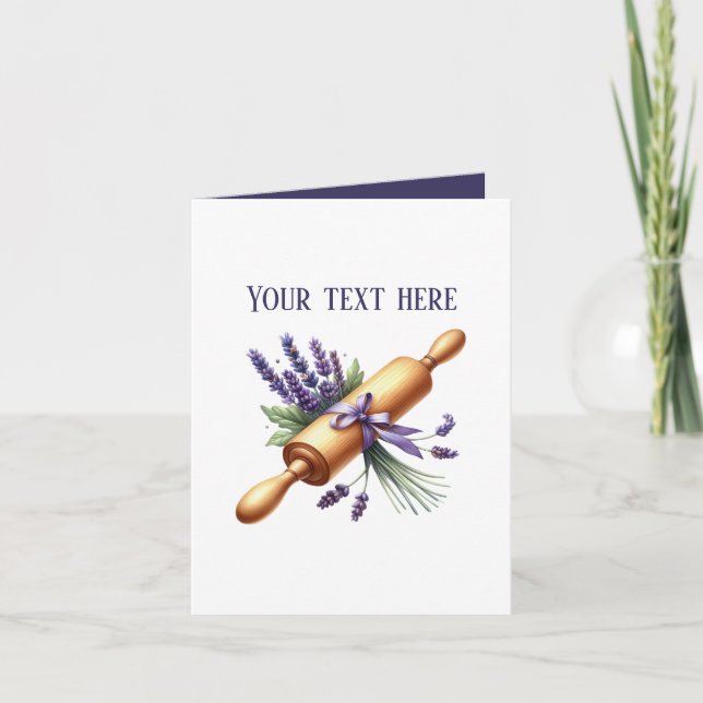 Tarjeta Cute bakery rolling pin customizable (Anverso)