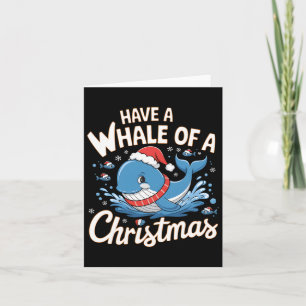 Tarjeta Cute Ballena Santa Navidades Ocean Animal Lover Ho