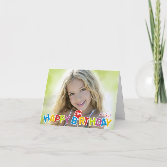 Tarjeta Cute Balloon Happy Birday Card Any Age (Anverso)