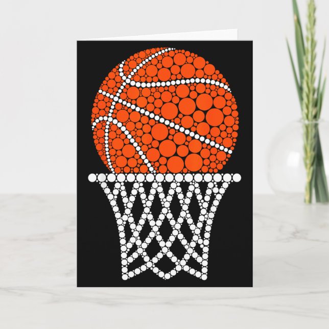 Tarjeta Cute Basketball Polka Dot Art Student Happy Dot Da (Anverso)