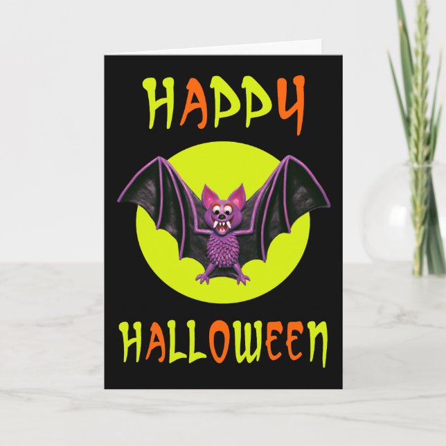 Tarjeta Cute Bat Halloween (Anverso)