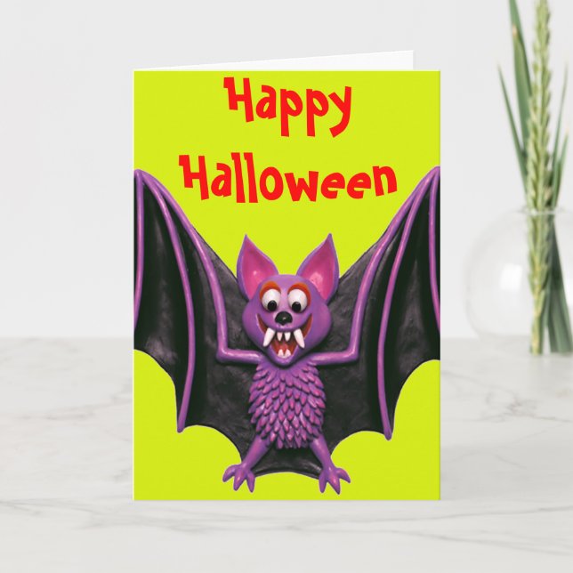 Tarjeta Cute Bat Halloween (Anverso)
