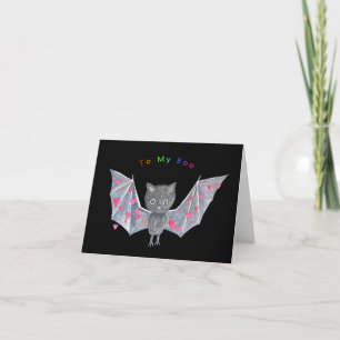 Tarjeta Cute Bat to my Boo Love Valentine 