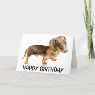 Tarjeta Cute Bday Puppy Dog Lover Dachshund Cumpleaños