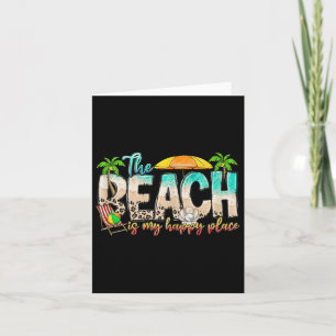 Tarjeta Cute Beach Is My Happy Place Tee para hombres y mu