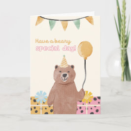 Tarjeta Cute Bear Happy Birday Card