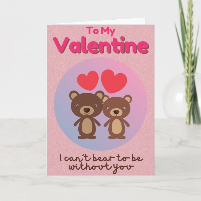 Tarjeta Cute Bears Funny Valentcard (Anverso)