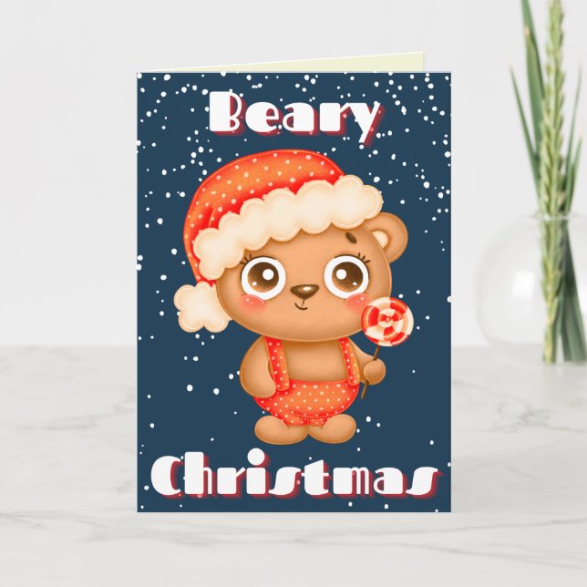 Tarjeta Cute Beary Christmas Card (Anverso)