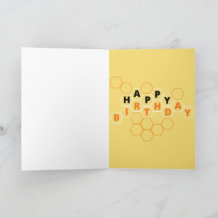 Tarjeta Cute Bee and Honeycomb Birthday Card