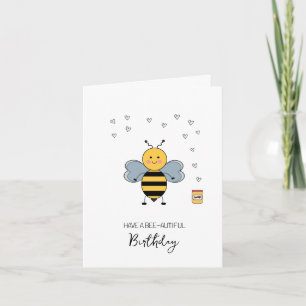 Tarjeta Cute Bee Birday - Cute, Fun, Kawaii Card