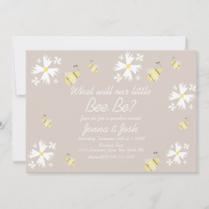 Tarjeta Cute Bee Daisy Floral Sexo Revelar Tones De Tierra