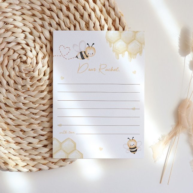 Tarjeta Cute Bee Honey First Bee-day Time Capsule (Subido por el creador)