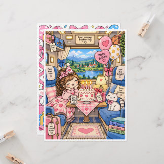 Tarjeta Cute Birthday Greeting Card – Blank Inside – Kawai