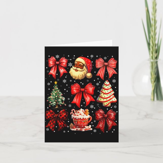 Tarjeta Cute Black Christmas Santa Tree Cake Xmas Women Gi (Anverso)