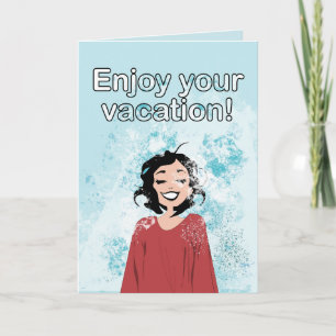 Tarjeta Cute Blue Ocean Waves Disfrute De Sus Vacaciones