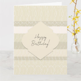 Tarjeta Cute Blush Beige Patrón Geométrico