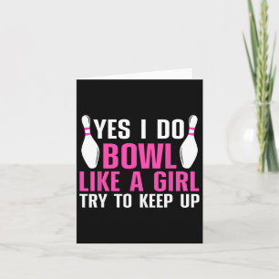 Tarjeta Cute Bowling Para Mujeres Chicas Bowler Me Ahorra