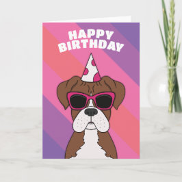 Tarjeta Cute Boxer Dog Birday Card